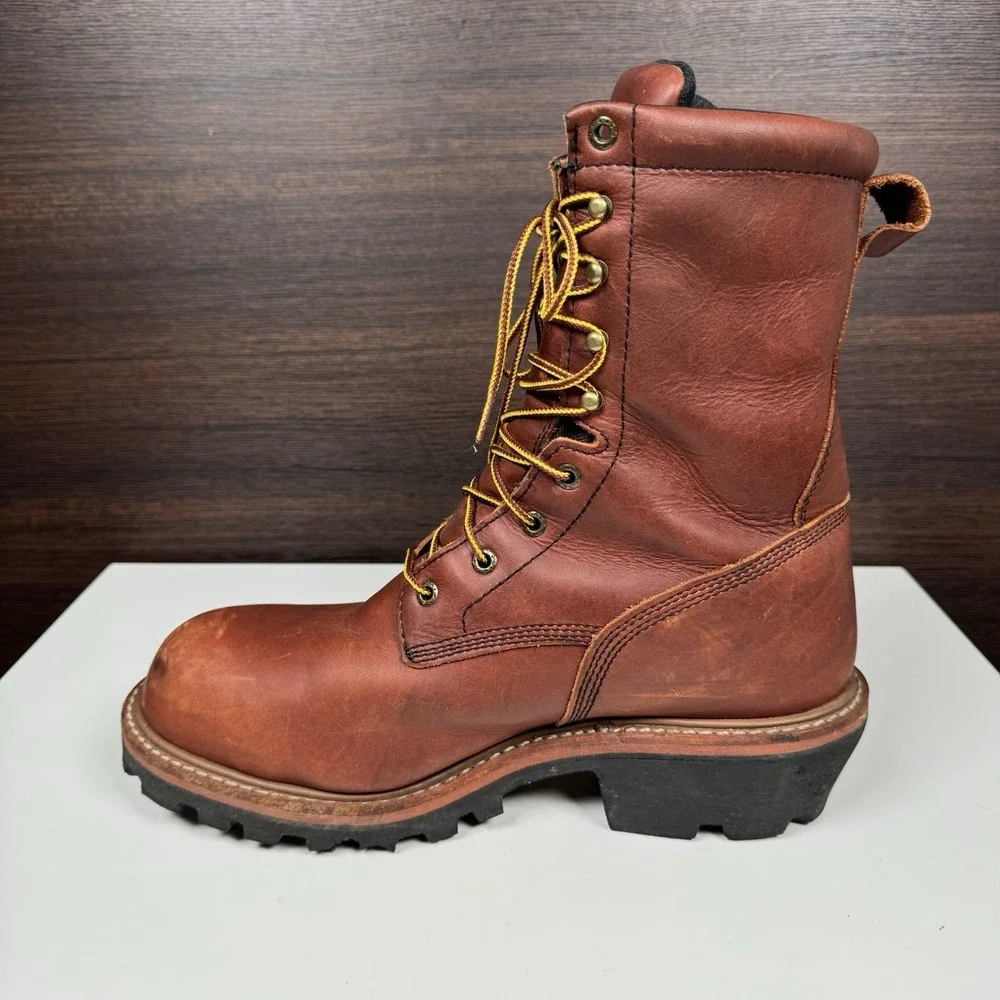 Red Wing 217 Waterproof Logger Boots Men's 10 EE - Brown Leather - Soft Toe